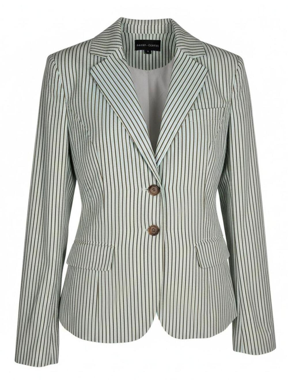 Vintage Randy Kemper Mint Green Oatmeal White Stripe Blazer 8 (Modern 4/6)